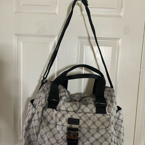 Ralph Lauren Monogram weekender carry all Shoulder Bag -  gray & black - Picture 2 of 16